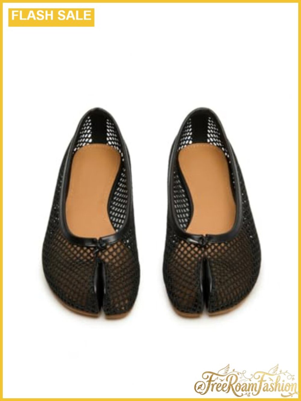 Tabi Split Toe Mesh Ballet Flats Slip On Comfort Shoes